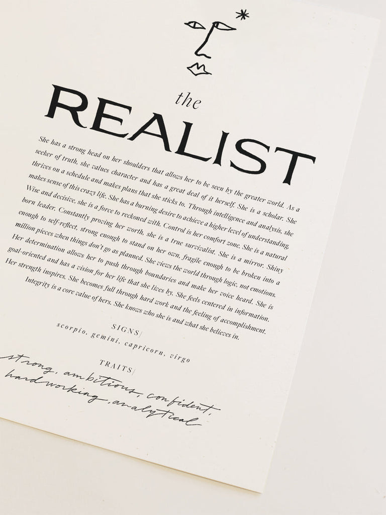 The Realist Zodiac Art Print by Wilde House Paper at Golden Rule Gallery in Excelsior, MN