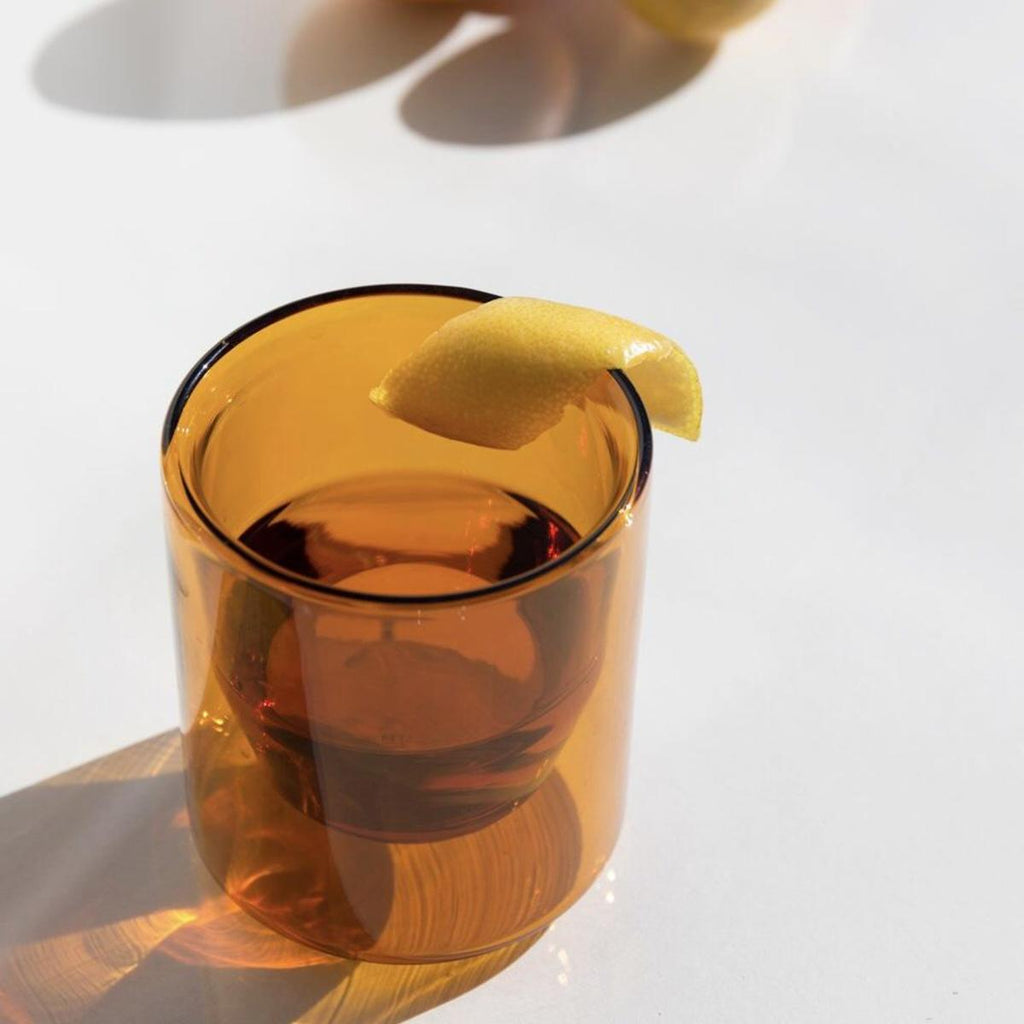 Amber Double Wall Glass Cup | Single 6 oz Glass Cup | Double Walled Colored Glass Cup | Golden Rule Gallery | YIELD Cups | Kitchen | Excelsior, MN