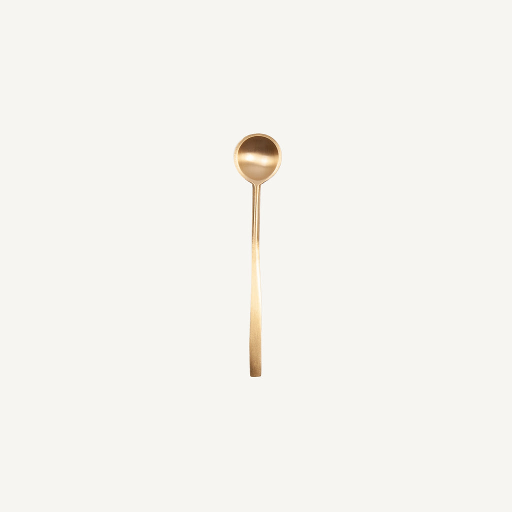 Petite Solid Brass Spoon Made by Civil Alchemy at Golden Rule Gallery