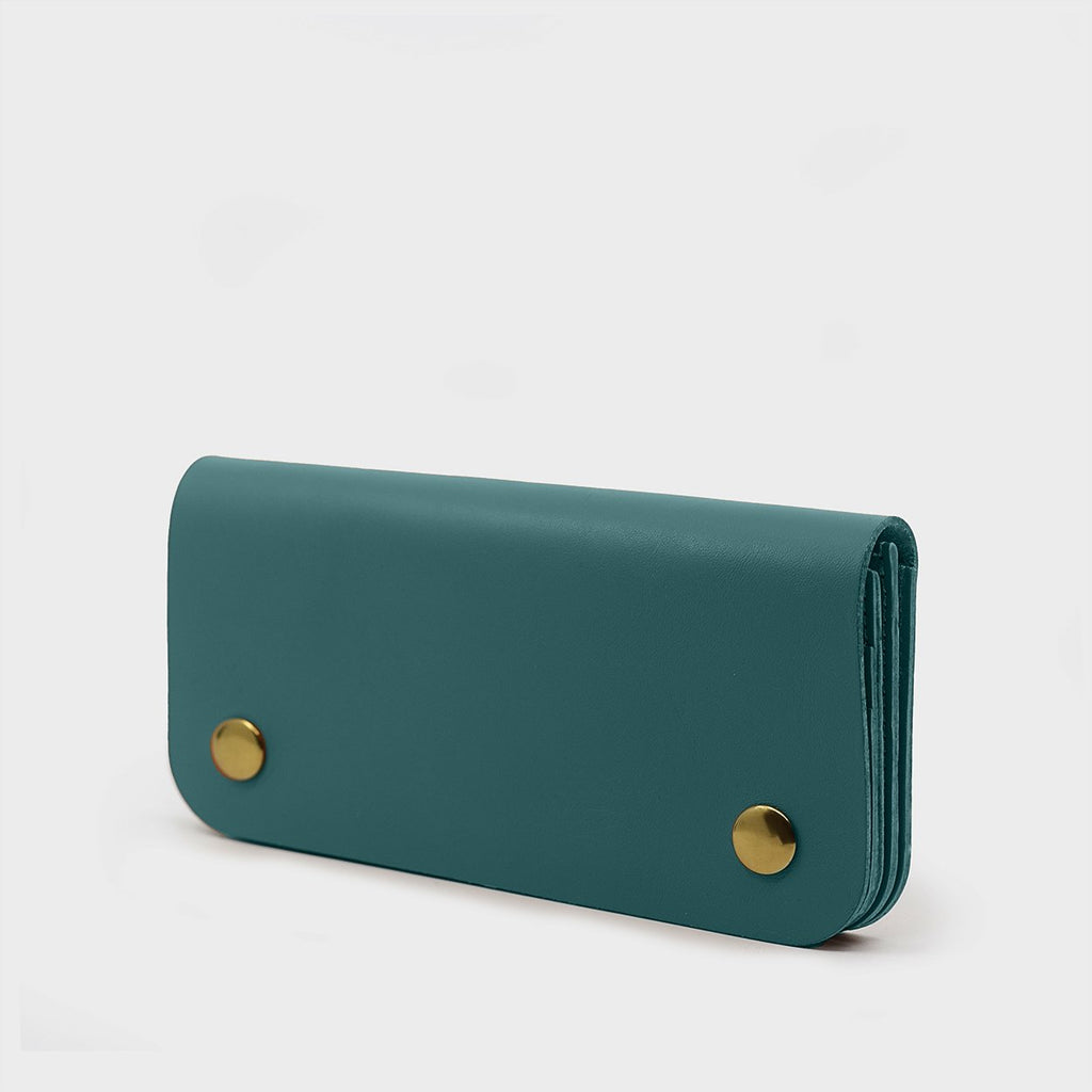 Large Accordion Wallet | Ledger 2.0 in Dawn | Green Wallet | Leather wallet | Brass Hardware | Minor History | Bags & Accessories | Leather Goods | Leather Ledger Wallet 2.0 | Slim Design | Accessories | Golden Rule Gallery | Excelsior, MN