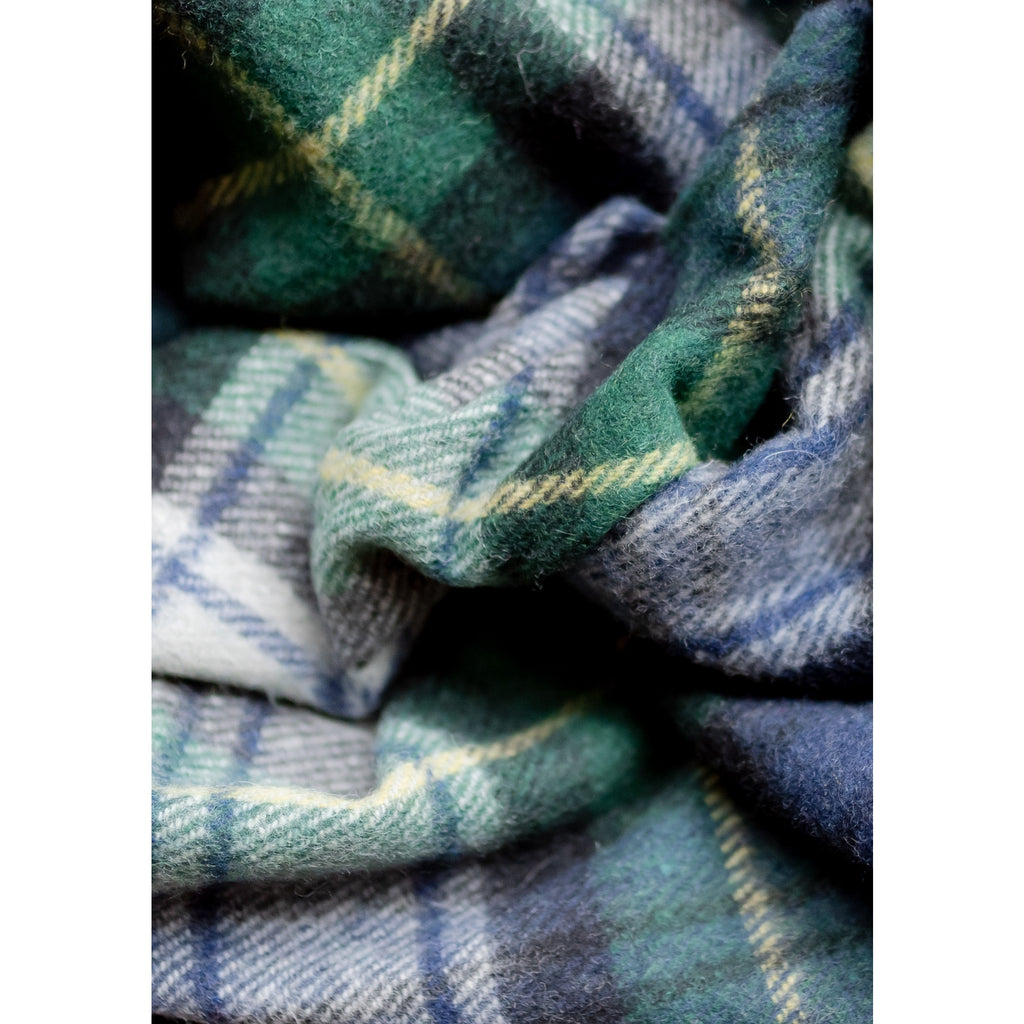 Traditional Green Tartan Wool Blanket | Recycled Wool Washable Large Blanket | Winter Throw Blankets | Golden Rule Gallery | Excelsior, MN | The Tartan Blanket Co. | Holiday Warm Blankets | Wool Plaid Green Blankets
