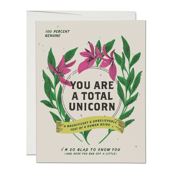 You Are A Total Unicorn Art Card | Total Unicorn Art Card | Red Cap Cards | Golden Rule Gallery | Excelsior, MN