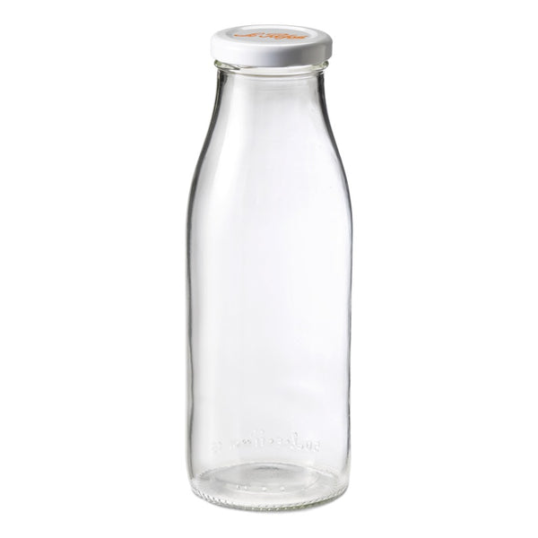 French Glass Milk Beverage Bottle with Metal Twist Cap | Kitchen | Bottling Bottles | Decorative Bottles |  Vintage Style Milk Jug Bottles | Golden Rule Gallery | Excelsior, MN | Le Parfait | Kitchen Accessories