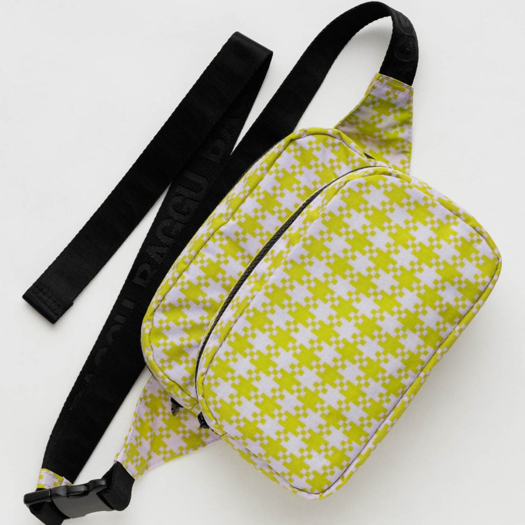 Baggu Fanny Pack in Pink Pistachio Pixel Gingham at Golden Rule Gallery