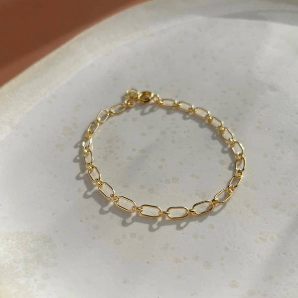 Brooklyn Gold Chain Link Bracelet 