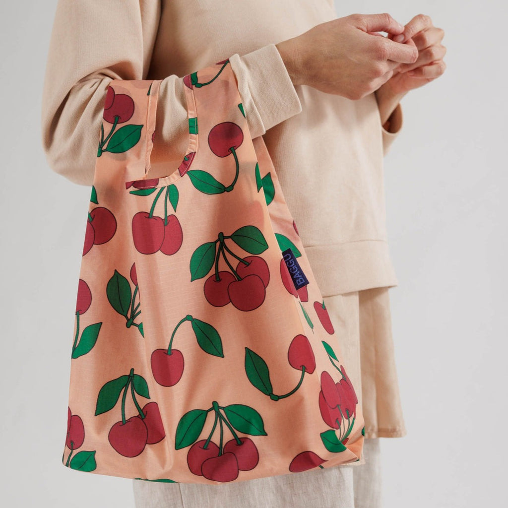 Cherry Print Baggu Reusable Shopping Bag 