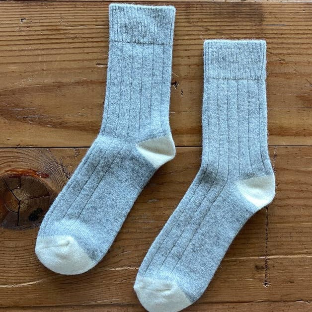 Grey Cashmere Socks by Le Bon Shoppe at Golden Rule Gallery