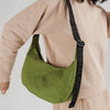 Avocado Green Baggu Medium Nylon Crescent Crossbody Shoulder Bag