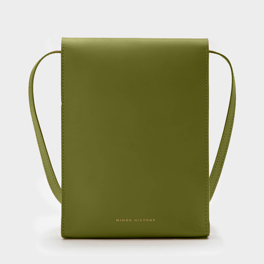 The Bandit Leather Crossbody in Martini Green by Minor History
