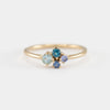 Sarah Cluster Blue Aquamarine Gold Band Ring by Minette at Golden Rule Gallery in Excelsior, MN