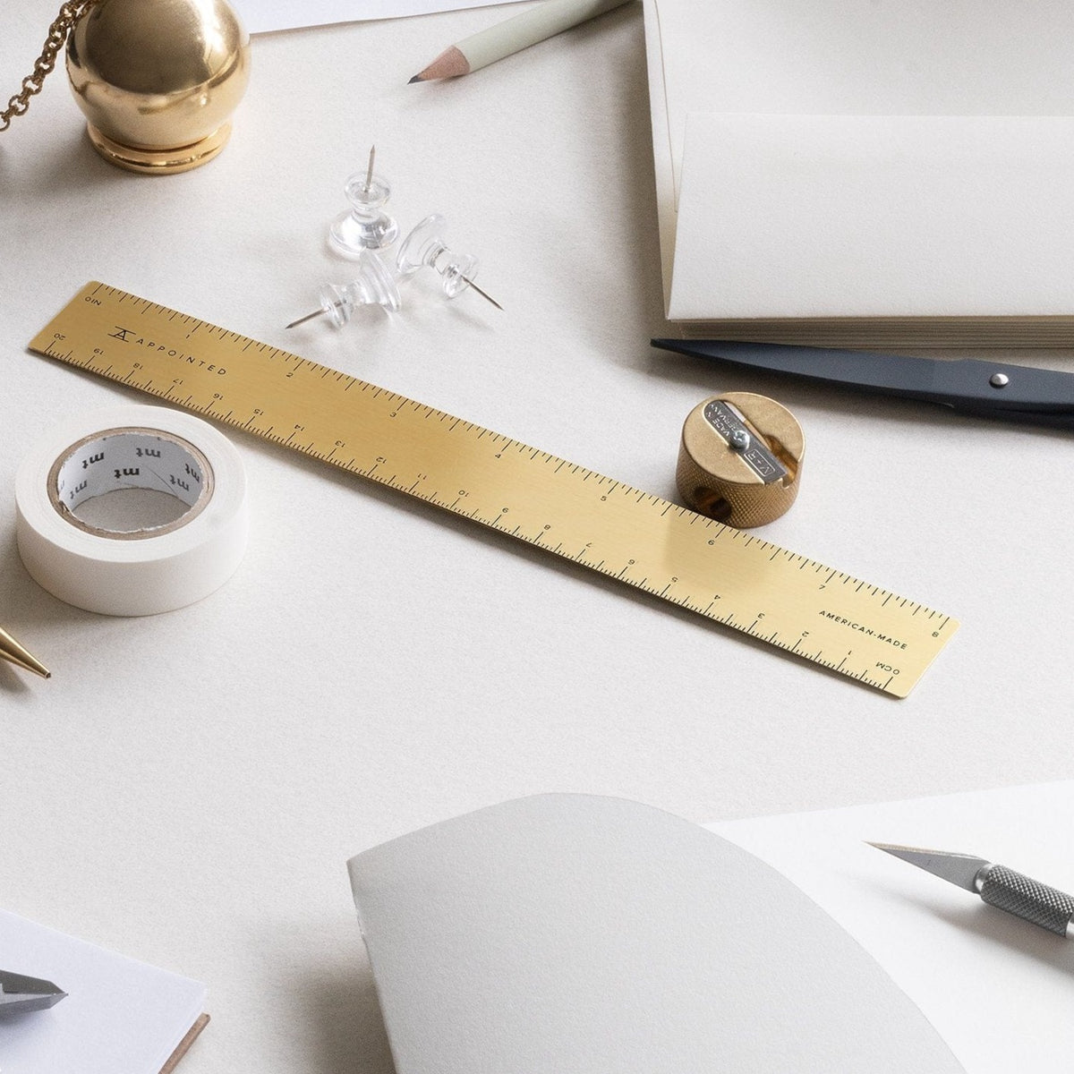 Brass Pocket Ruler | Golden Rule Gallery | Appointed | Office Supplies ...