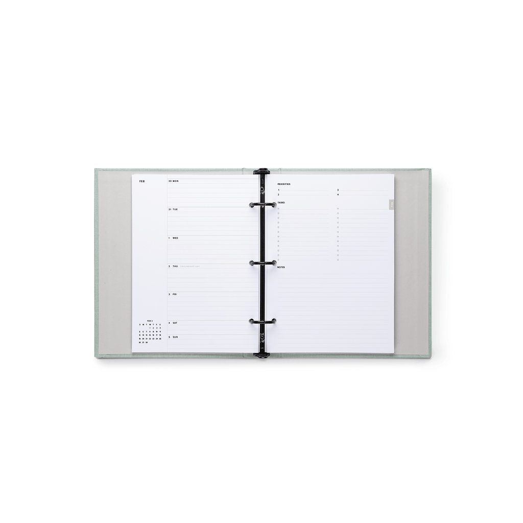 Appointed 2023 Compact Binder Planner in Mineral Green