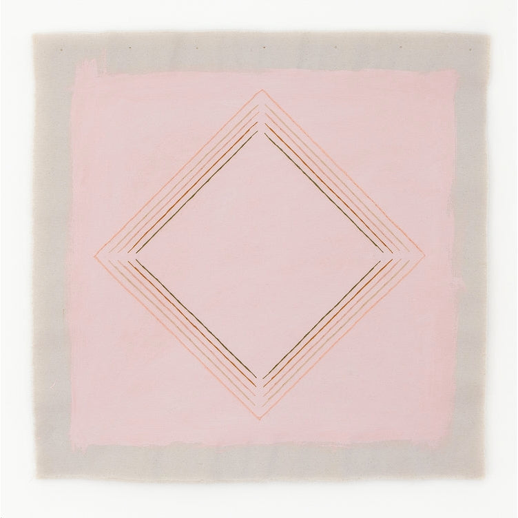 Pink With Peach Diamond Art Print | Pink Archival Fine Art Print | 20" x 20" Abstract Art Prints | Emily Keating Snyder Art | Golden Rule Gallery | Excelsior, MN | Geometric Art Prints | Muted Pink Diamond Mid-Century Modern Art Print
