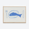 Fish Dinner Plate Quirky Art Print by Coco Shalom at Golden Rule Gallery