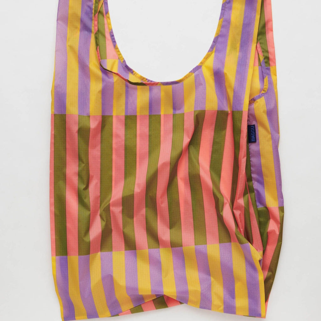 Baggu Big Reusable Tote Shopping Bag in Sunset Quilt Stripe at Golden Rule Gallery