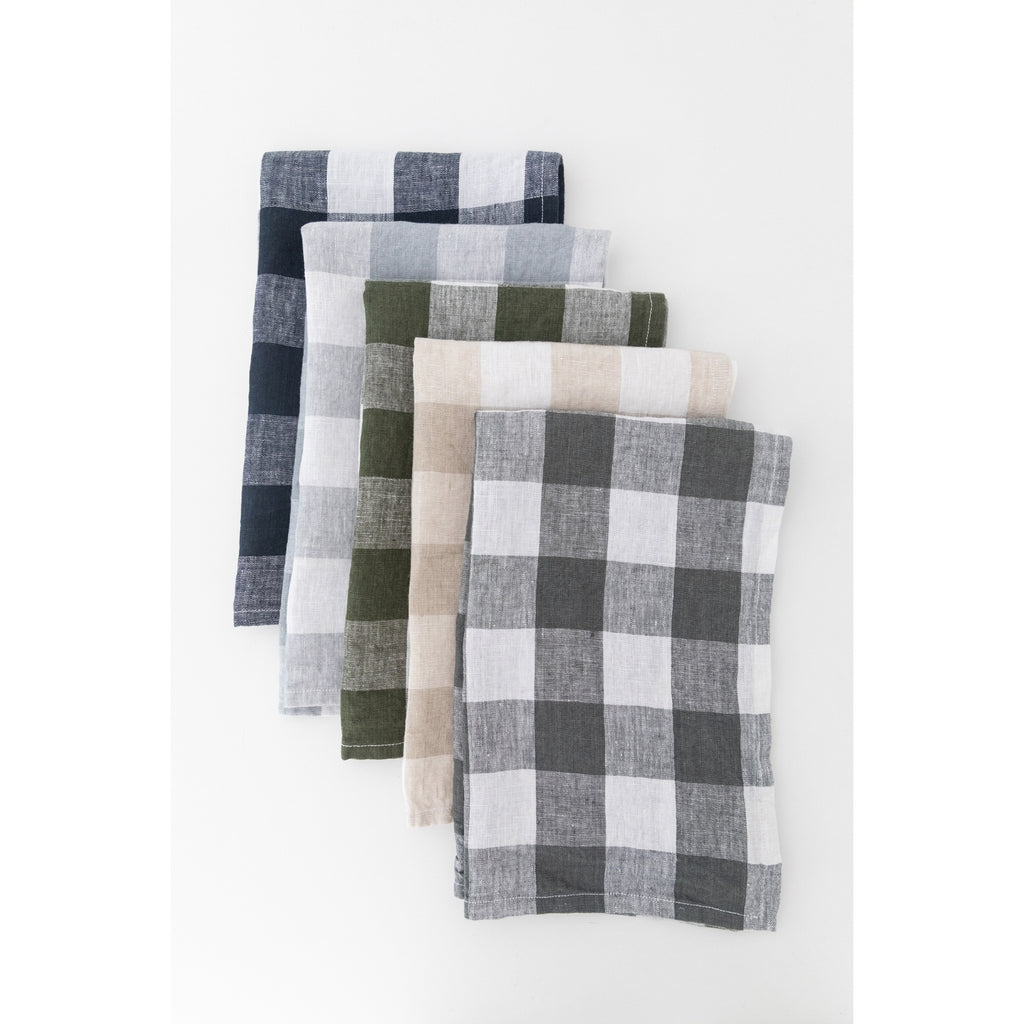 Olive Green Gingham Tea Towel by Heirloomed Collection