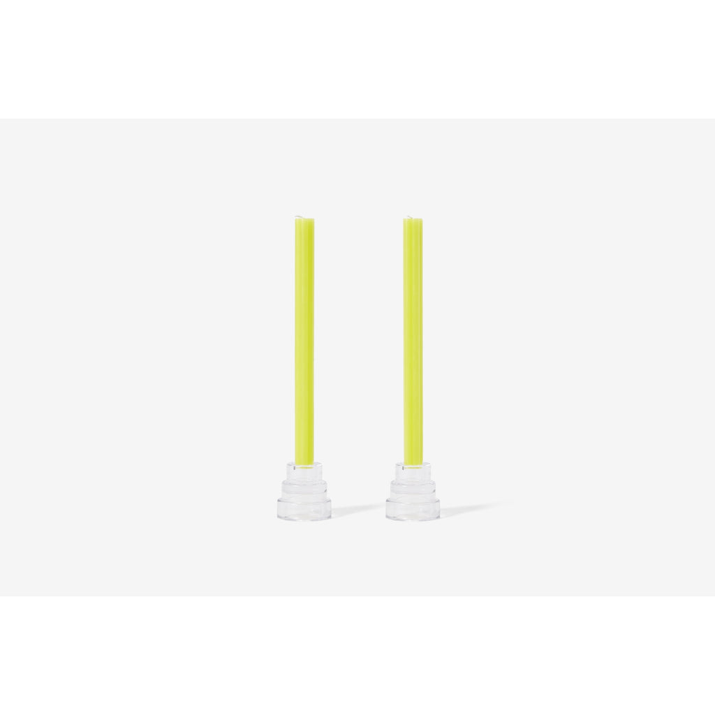 Dusen Dusen Set of 2 Yellow Tapers | Yellow Flower Taper Candles | Areaware | Golden Rule Gallery | Excelsior, MN