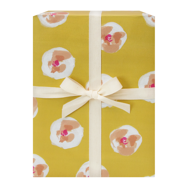 Lola Yellow Floral Gift Wrap Sheets at Golden Rule Gallery