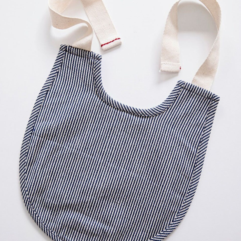 Minimalist Railroad Stripe Baby Bib for Baby Shower by Heirloomed Collection