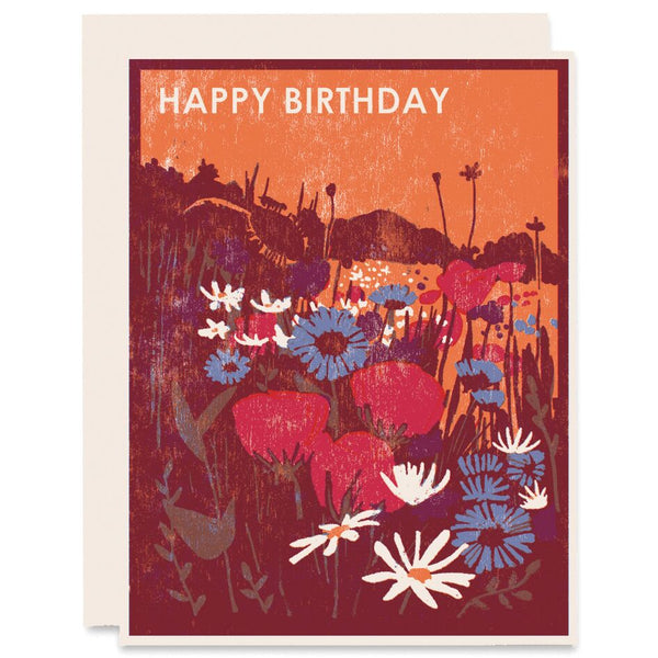 Birthday card with wildflowers