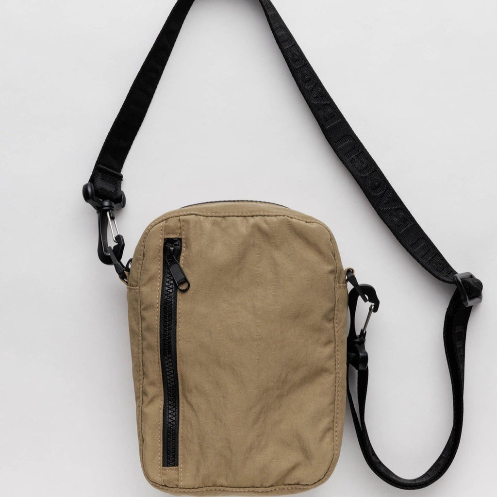 Dark Khaki Baggu Sport Crossbody Bag With Handle