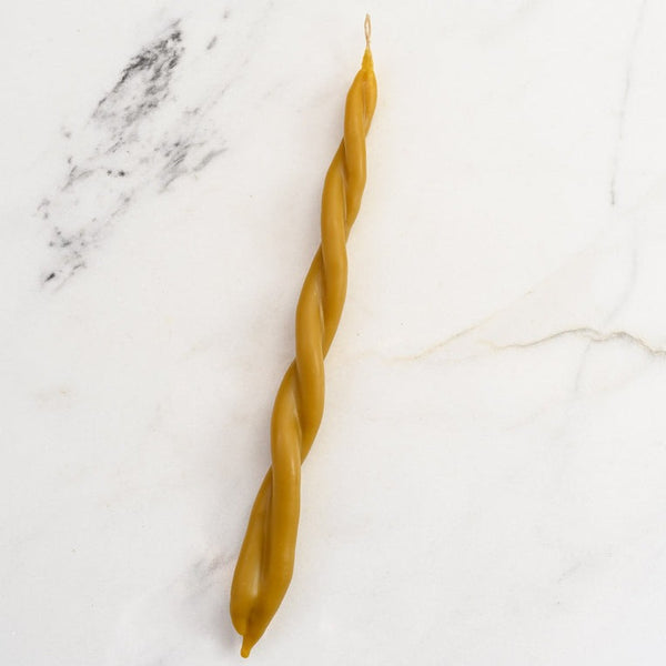 Italian Duplero Twist Beeswax Taper Candle at Golden Rule Gallery in Excelsior, MN