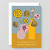 Happy Birthday Flowers in Vase Foil Greeting Card | Wrap Cards | Golden Rule Gallery | Excelsior, MN