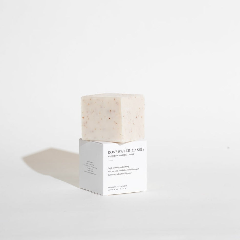 Rosewater Cassis Soothing Oatmeal Bar Soap by Brooklyn Candle Studio