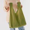 Green Trippy Warped Checker Reusable Bag by Baggu 