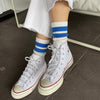 Grandpa Cashmere Blend Boot Socks with Varsity Stripe