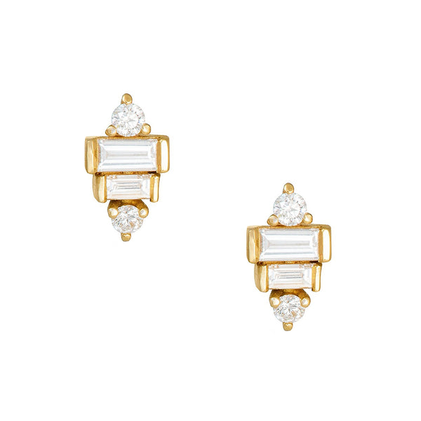 Rooney Baguette Studs | Gold Detailed Stud Earrings | Mod + Jo | Golden Rule Gallery | Excelsior, MN