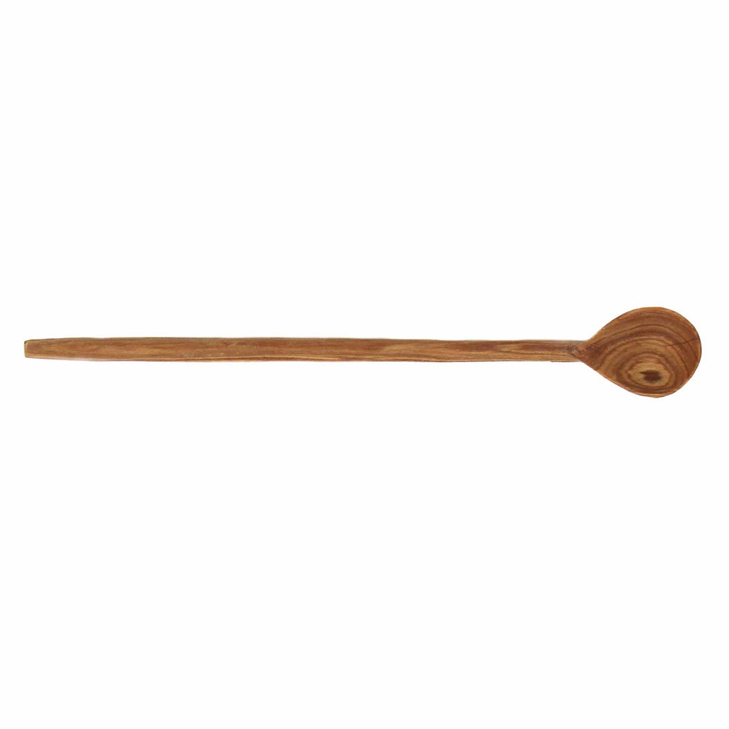 Long Olive Wood Appetizer Spoon