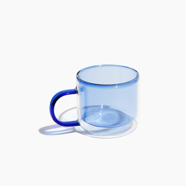 Double Wall Glass Mug in Blue by Poketo at Golden Rule Gallery