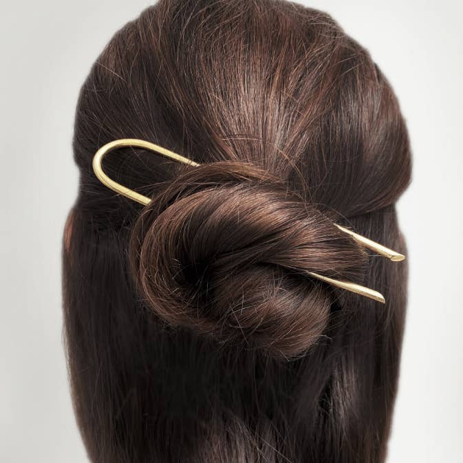 Brass Hair Pin | Civil Alchemy | Hair Accessories | Golden Rule Gallery | Excelsior, MN |