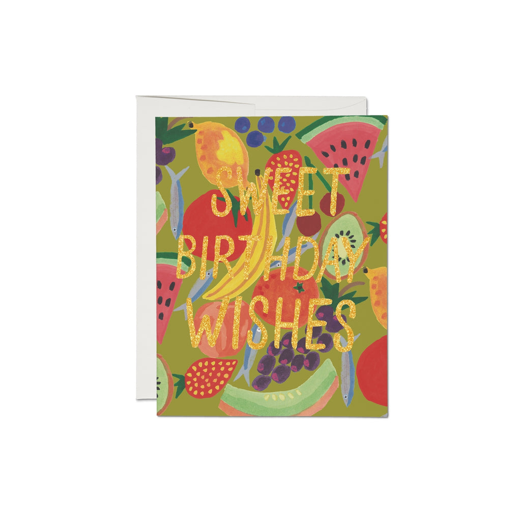 Sweet Birthday Wished fruit greeting card by Red Cap Cards at Golden Rule Gallery in Excelsior, MN.