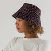 Black Trippy Checker Baggu Adjustable Bucket Hat 