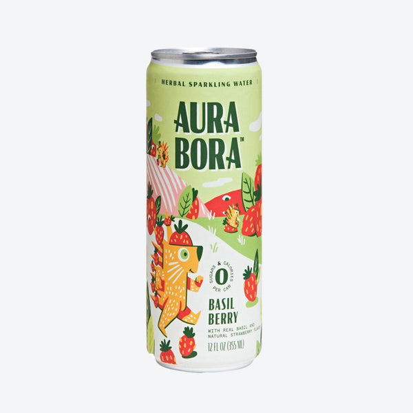 Aura Bora Basil Berry Flavored Sparkling Water 