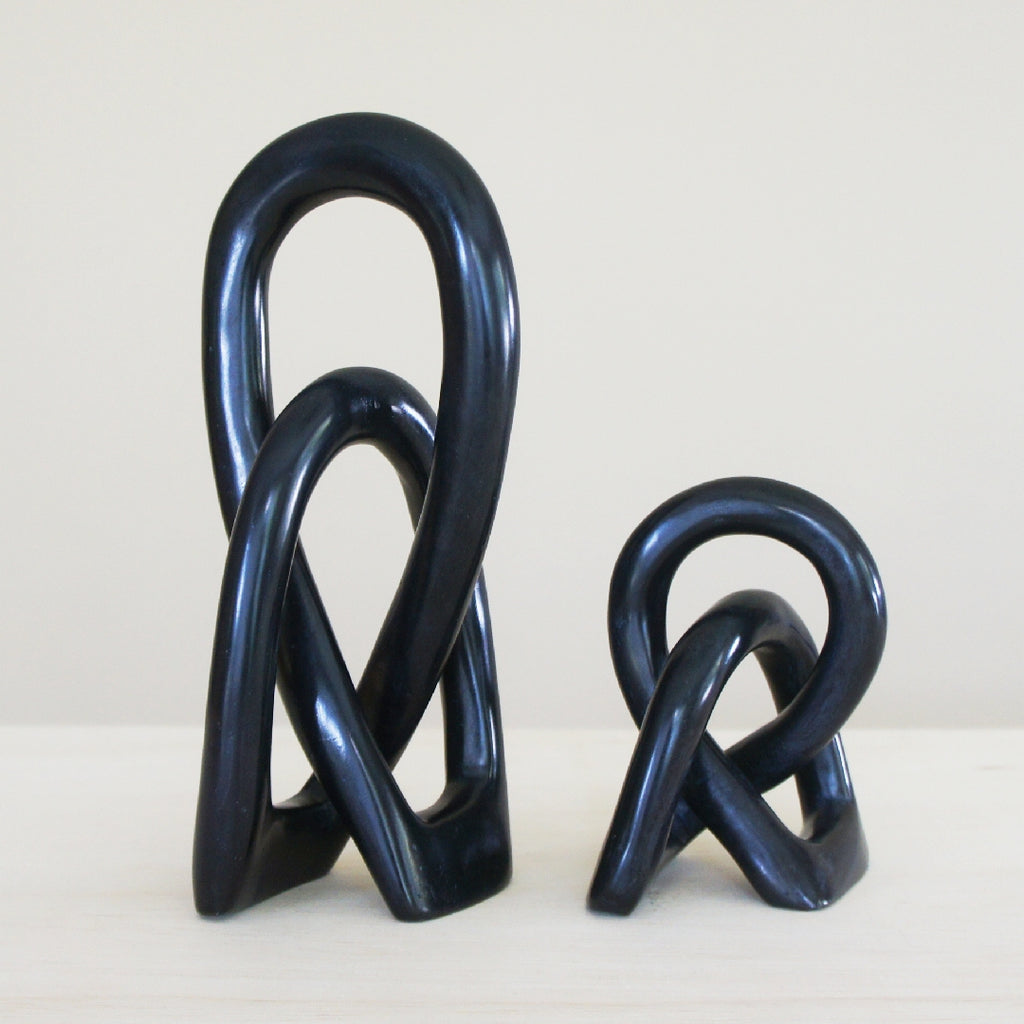 Black Natural Stone Knot Sculpture | Knot Sculptures | Venture Imports | Golden Rule Gallery | Excelsior, MN