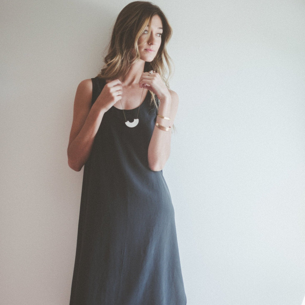Covil Washed Silk Dress in Black | Winsome Goods | Minneapolis Made Apparel | Black Silk Summer Dress | Ethical and Sustainable Clothing | Excelsior, MN | Golden Rule Gallery