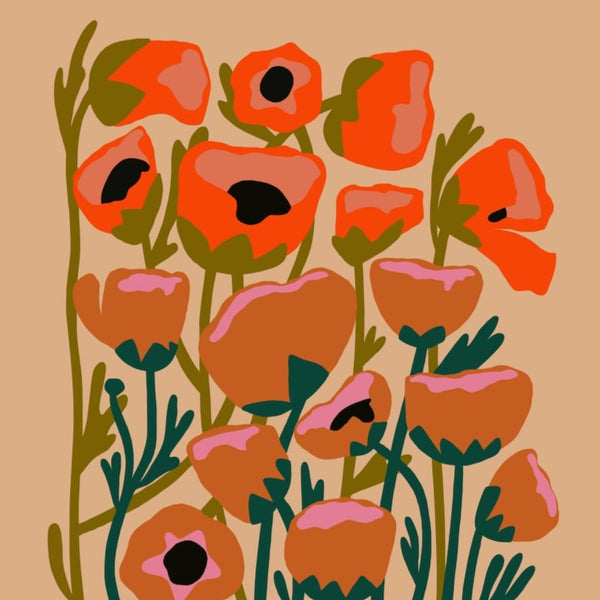 Poppy Blobs Art Print by Local Minneapolis Artist Bekah Worley 
