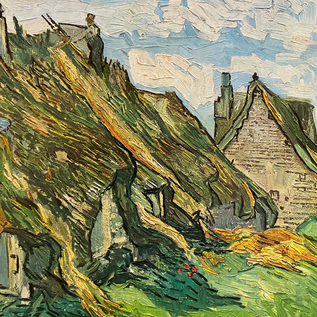 Vintage 1950's Van Gogh "Thatched Cottages at Chaponval" Colorplate | Vintage Art Print | Golden Rule Gallery | Excelsior, Minnesota