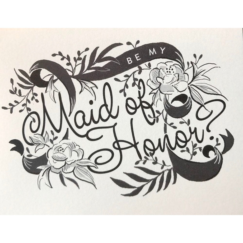 Be My Maid of Honor Card | Amy Heitman | Golden Rule Gallery | Excelsior, MN
