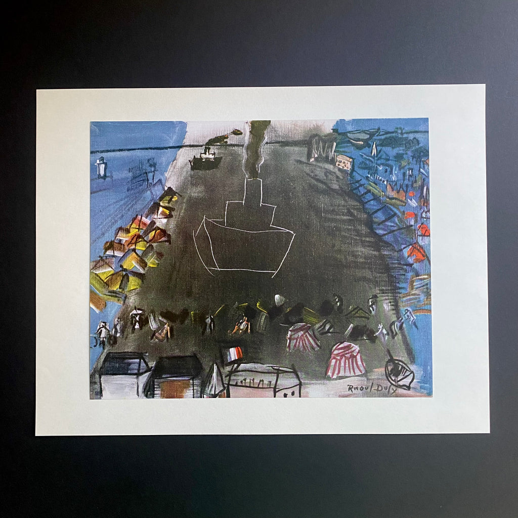 Vintage 1954 Raoul Dufy "Black Freighter II" Offset Lithograph | Seascape | French Riviera | Golden Rule Gallery