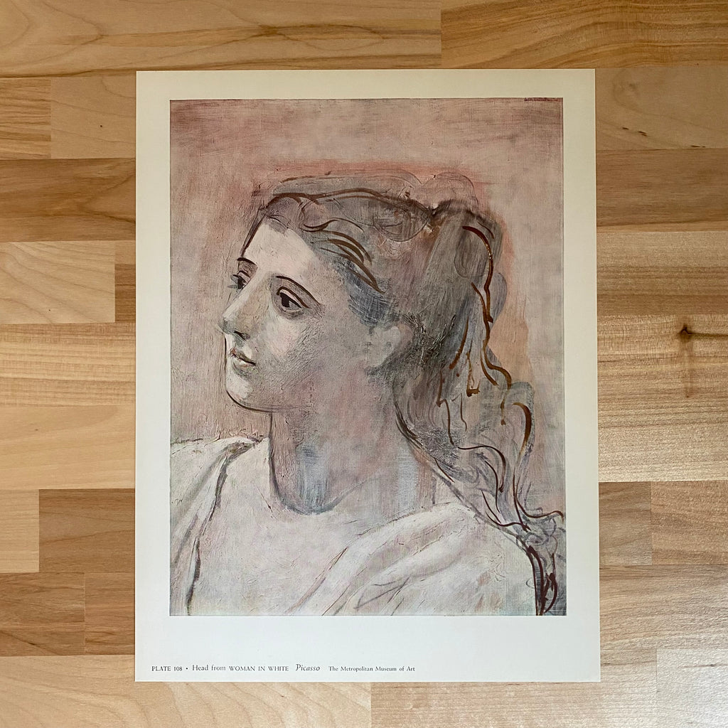 Vintage 1958 Picasso "Woman in White" Bookplate | Vintage Art for Sale | Golden Rule Gallery | Minnesota