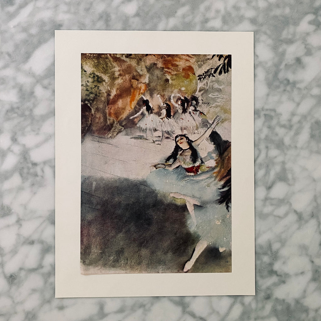 Rare Degas Feminine Portraits | Vintage Degas Female Portraits | Rare Vintage 1957 Degas Feminine Portraits | Vintage Art Collectibles | Vintage Art Prints | Golden Rule Gallery | Excelsior, MN | On The Stage Vintage Degas Print