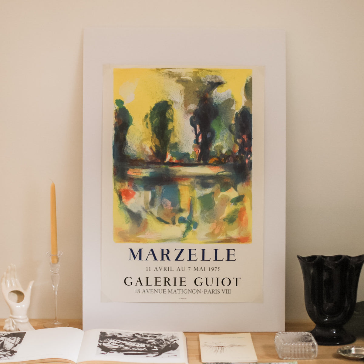 Vintage French Art Exhibit Poster Marzelle Golden Rule Gallery