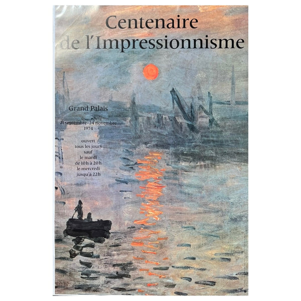 Vintage 1974 "Centenaire de L'Impressionnisme" French Exhibition Poster at Grand Palais