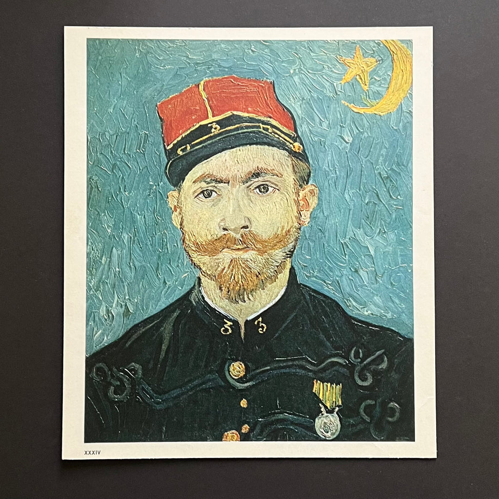Rare Vintage 1961 Van Gogh Portrait of Milliet Art Print at Golden Rule Gallery in Excelsior, MN