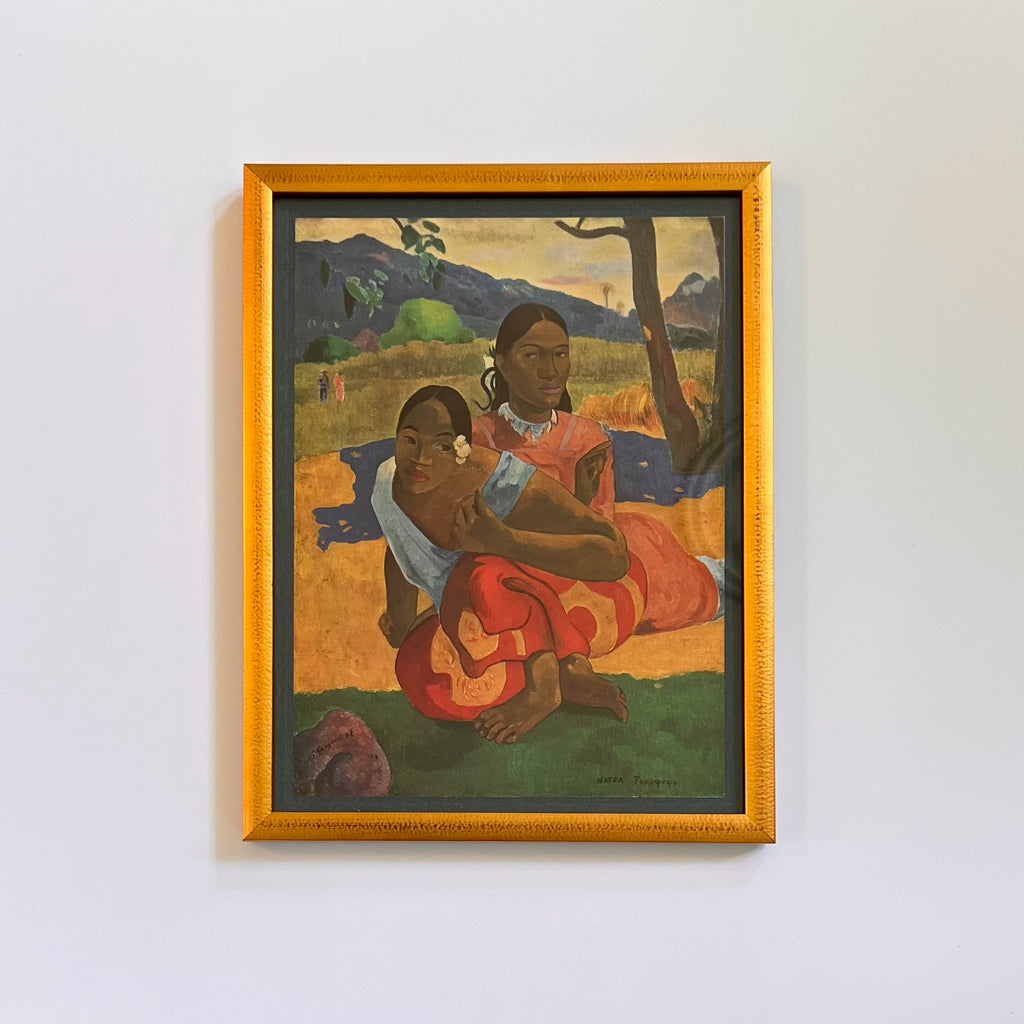 Vintage 50s Gauguin "Nafea Faa Ipoipo" Framed Art Print at Golden Rule Gallery in Excelsior, MN
