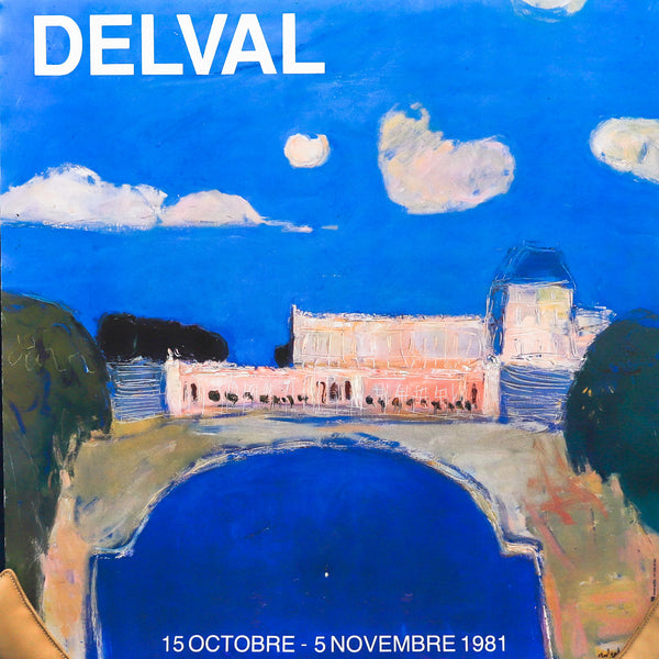 Vintage 1981 French Delval Galerie Roussard Art Exhibition Poster at Golden Rule Gallery in Excelsior, MN